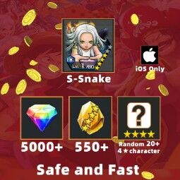 ⚡iOS Only⚡[4★S-Snake][5000+ Gems][550+ GF][20+ 4★][[Automatic Delivery] 0