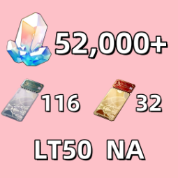 NA，LT50，52000+Stellar Jade，116Star Rail Pass，33Star Rail Special Pass，Email or Mobile is not linked，Wishes Reroll Account，female 0