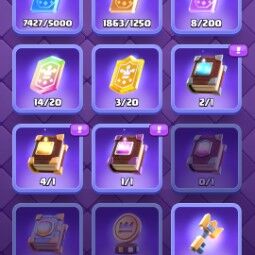 26)🔥Leveled🔥Acc Lvl 59✨KT 15✨9000 Trophies💫18 Lvl 15 Cards😍53 Lvl 14 Cards😍8 Evolutions😍73 Emotes😍9 Tower Skins😍pictures👇Full Access💯 2