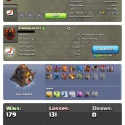 🔥NAME- Flaming beast  | 💥LVL- 16.5 |☠️ WARLOG W-L-D: 179-131-0 | CWL LEAGUE : GOLD 1🏆 | CC: Near 9!!⚡⚡ 0