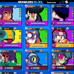 76 Brawlers | 28091 Trophies | 91 skin |6 Maxed | 1
