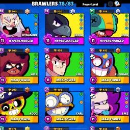 78 Brawlers | 29944 Trophies | 57 skin |20 Maxed | 1