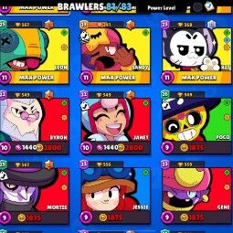 Mega Sale | 81 Brawlers | 37993 Trophies | 76 skin |12 Maxed | 2