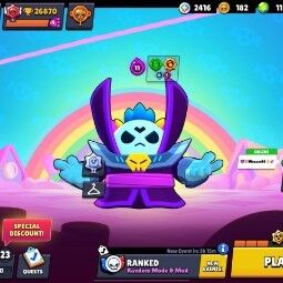 Mega Sale | 79 Brawlers | 26870 Trophies | 82 skin |24 Maxed |Dark lord spike|forest queen Amber| 0