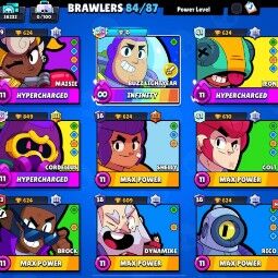 HOT Sale | 84 Brawlers | 38232 Trophies | 118 skin |18 Maxed | 4 True Silver Skin | Hoot Hoot Shelly  | Space Ox Bull |Dark Lord Spike| Sway Master Barley 1