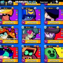 HOT Sale | 84 Brawlers | 38232 Trophies | 118 skin |18 Maxed | 4 True Silver Skin | Hoot Hoot Shelly  | Space Ox Bull |Dark Lord Spike| Sway Master Barley 2