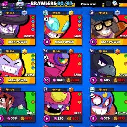 HOT Sale | 80 Brawlers | 29507 Trophies | 94 skin |13 Maxed | Mortis True Gold Skin | Street Ninja Tara | 2