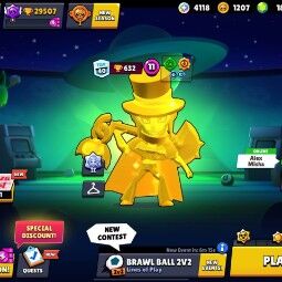 HOT Sale | 80 Brawlers | 29507 Trophies | 94 skin |13 Maxed | Mortis True Gold Skin | Street Ninja Tara | 0
