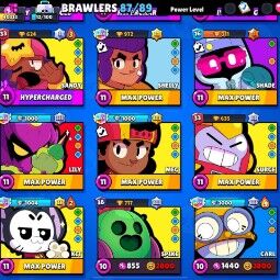 Mega Sale | 6 Rank Max |16 Maxed | 87 Brawlers | 40333 Trophies | 132 skin | Megalodon | True Silver Dyna | Capitan Carl |Gigantophis Gray |Headless Rider STu | 2