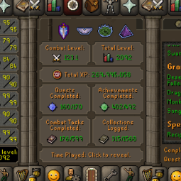 High level Ironman | 2.69b bank | 2092 total | Infernal cape  | Quiver 1