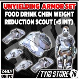 Unyielding Food Drink Chem Weight Reduction Scout Armor Set ( +10 INT ) 0