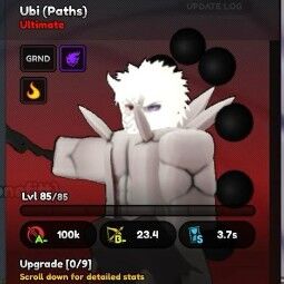 ALS | Ubi ( Paths ) level 85 | Anime Last Stand | 0