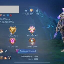 [IOS/ANDROID] CEL LVL 86 | 126 HEROES | 255 SKINS | GUSION LEGEND-GUSION COLLECTOR-BADANG COLLECTOR-BEATRIX PRIME-SABER ONI-LANCE ZODIAC-BRUNO HALO 1