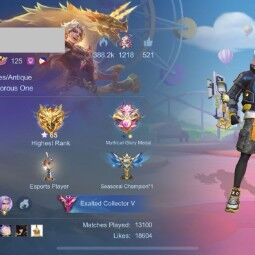 [IOS/ANDROID] CEL LVL 125 | 128 HEROES | 350 SKINS | EXALTED V | VALIR LEGEND - ESME DAWNING - GUSION COLLECTOR - CLAUDE SANRIO - 3 TRANSFORMER 1
