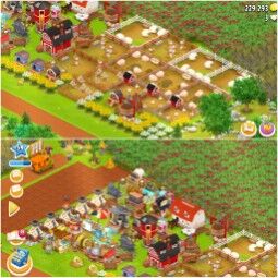 Level 54/4 | Barn Storage 3950 | Silo Storage 1050 | Coins (229293) | Diamonds 3 | Android & iOS 1