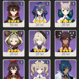 [NA]✅ AR59 - 63 CHAR - 24 Legendary x 5*STAR -Xilonen + Kinich + Raiden + Yelan + Kazuha + Clorinde 4