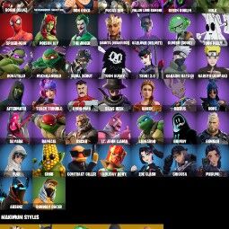 ⚜️44 Skins ⚜️ Ronin (Cape) ⚜️ The Foundation (Helmet Off) ⚜️ Son Goku ⚜️ Midas Rex ⚜️ Fallen Love Ranger ⚜️ Green Goblin ⚜️ Hulk ⚜️ Spider-Man ⚜️ 0