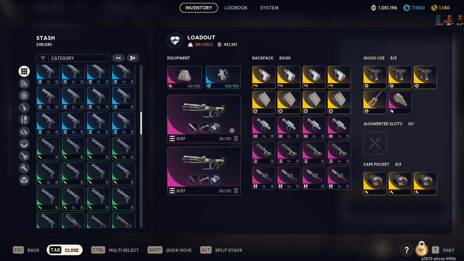 [STEAM] Arc Raiders Standard Maxed Account Max Level 75 Max Stash 1.1M Coins 1140 Raiders Token Maxed Blueprints 74/74 Maxed Workshop