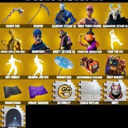 PC/PSN/XBOX 🌴138 Skins🌴 Fishstick (World Cup)💎Hot Marat💎OG STW💎Midas (Fully Golden)💎Rogue Agent💎Take The Elf💎Ragnarok (Stage 6)💎Carbide (Stage 5) 0