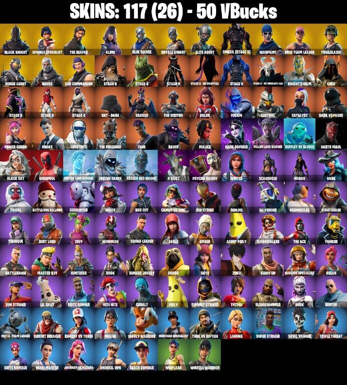 Fortnite Account ( PLAYSTATION / XBOX / PC / NINTENDO ) (Ultimate Edition STW, Black Knight, Sparkle Specialist, The Reaper, Glow, Mako) (117 Skins)