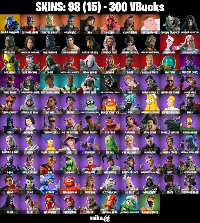 Fortnite Account ( PLAYSTATION / XBOX / NINTENDO ) (Cobalt Snowfoot, Omegrok, Valeria, Spectra Knight) (98 Skins)