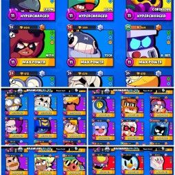 #68🔥Top Rare account🔥49k+ Trophy🔥Total- 79 Brawler Max🔥33 Hypercharge🔥46 Max power🔥10k+ Billings🔥145 Top skin🔥Top shelly skin🔥cheep 2
