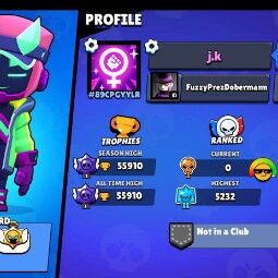 #104⭕55k+ Trophy⭕Total- 57 Brawler max⭕23 Hypercharge⭕34 max power⭕128 Top skin⭕26k+ PowerPoint⭕nc-free⭕cheep 1